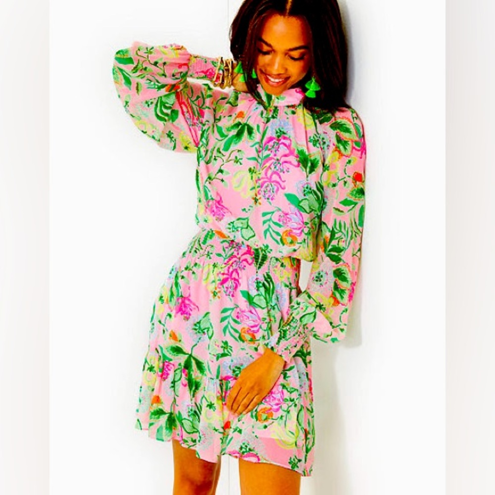 Lilly Pulitzer Ellielynn Long Sleeve dress in Multi Via Amore Spritzer